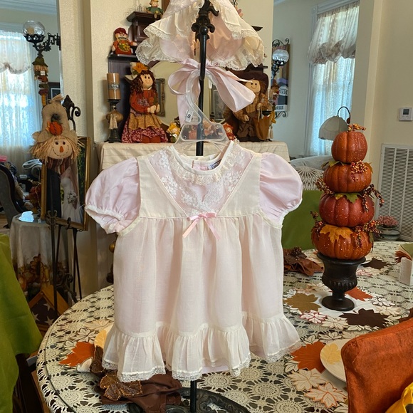 Nana’s Pet Vintage Toddler girls Pinafore Dress with matching Bonnet size 2 - Picture 2 of 16